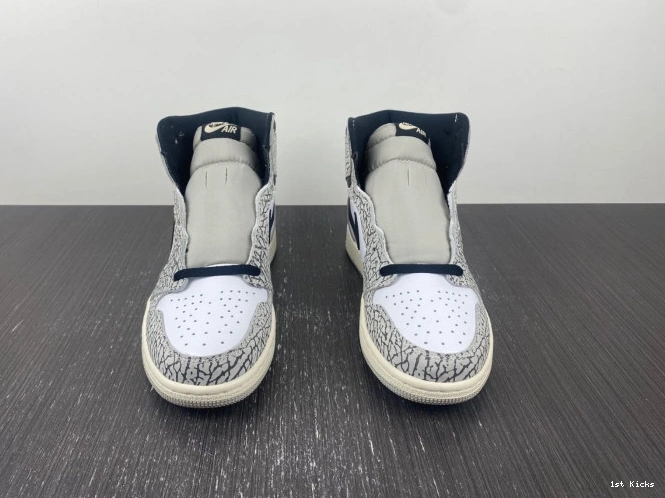 1st Kicks Shoes Air High DZ5485-052 White Jordan 1 Cement OG 0805